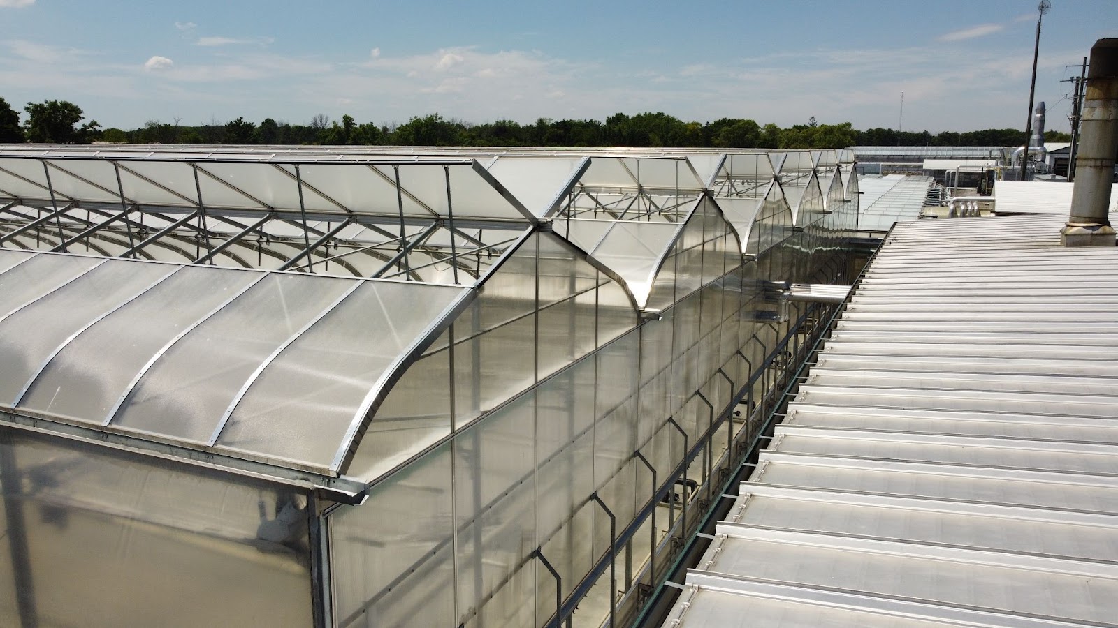 Greenhouse structures outside view