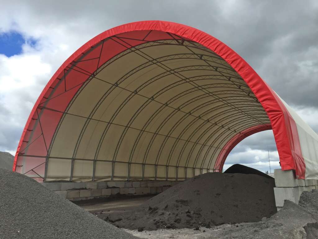 fabric covered mining structure